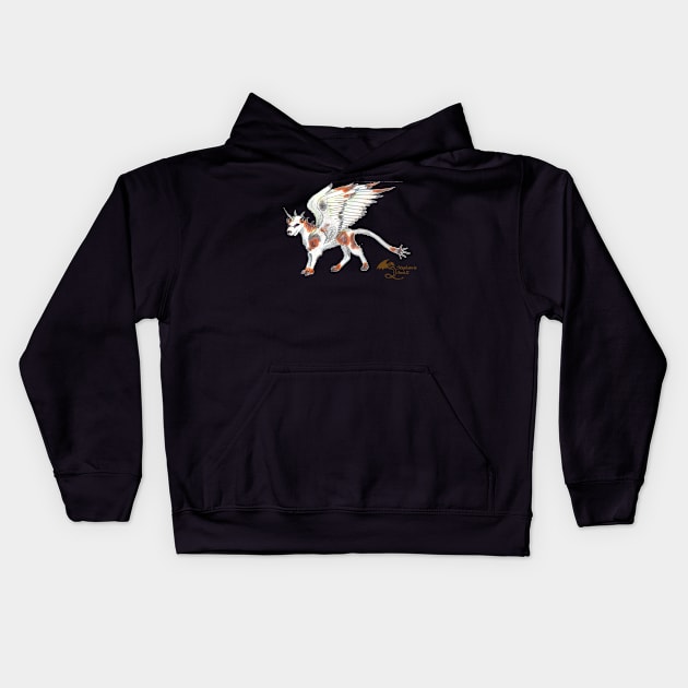 winged cat Kids Hoodie by pegacorna